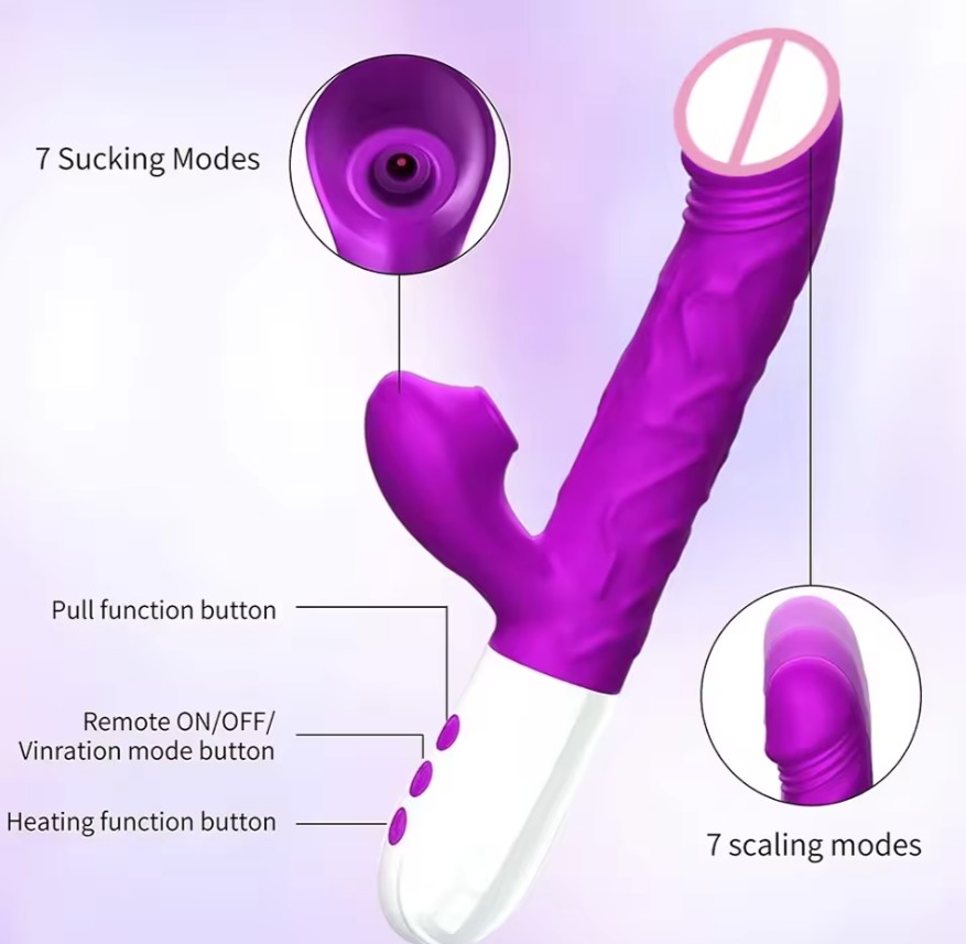 7 Vibration Modes 7 Sucking Mode With 3 Up and 3 Down Mode Speeds Control Model V19